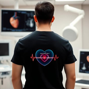 Camiseta Sonógrafo cardíaco latido Corazón con EKG