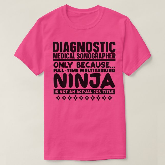 Camiseta Sonógrafo médico de diagnóstico Ninja 1 (Diseño del anverso)