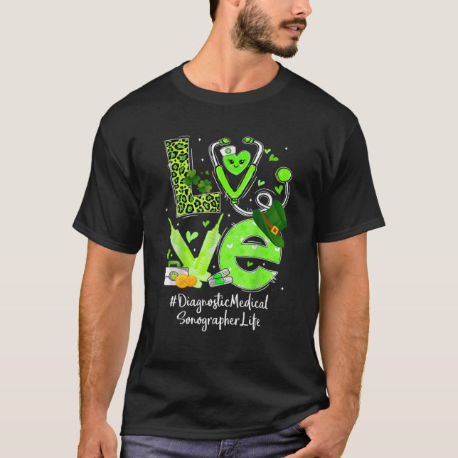 Camiseta Sonógrafo médico diagnóstico Enfermera Vida Amor H (Anverso)