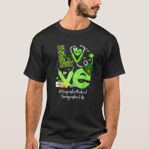 Camiseta Sonógrafo médico diagnóstico Enfermera Vida Amor H