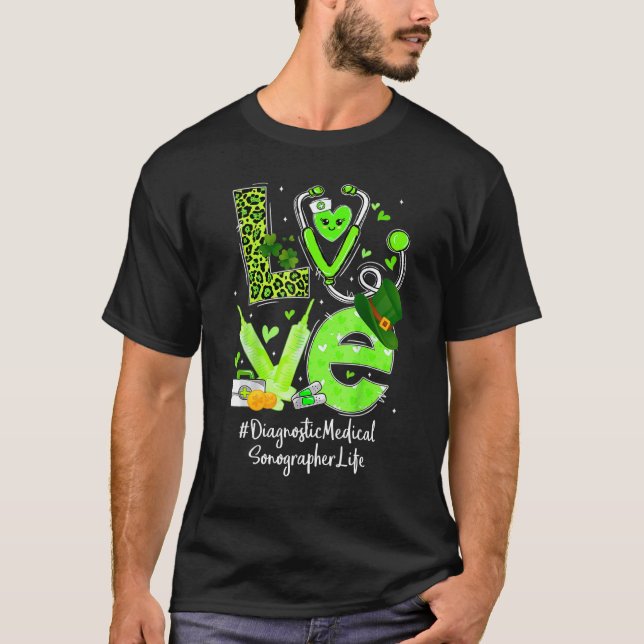 Camiseta Sonógrafo médico diagnóstico Enfermera Vida Amor H (Anverso)