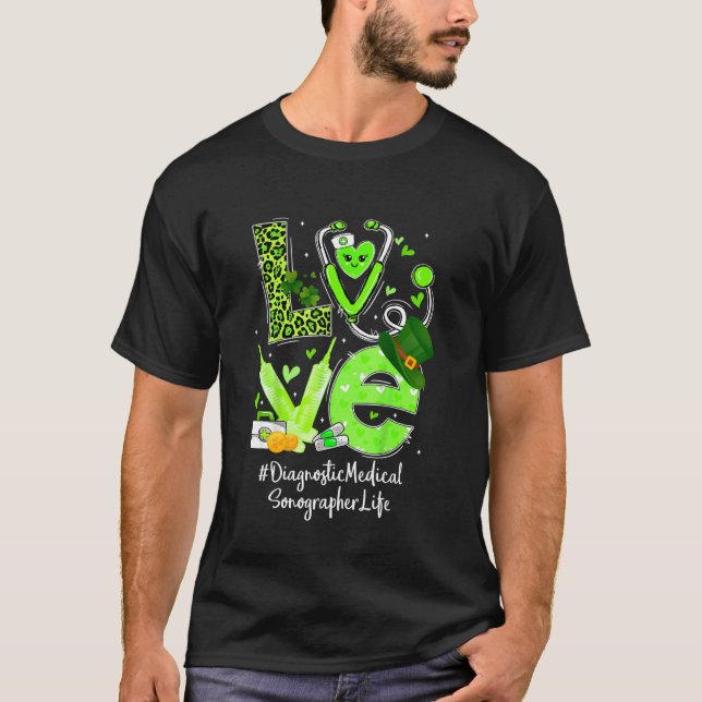 Camiseta Sonógrafo médico diagnóstico Enfermera Vida Amor H (Anverso)