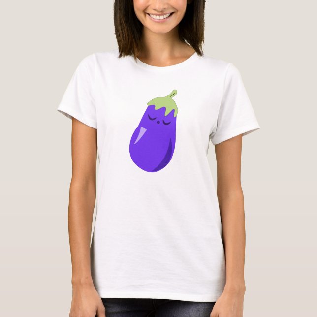 Camiseta soñolienta de la berenjena del bebé (Anverso)
