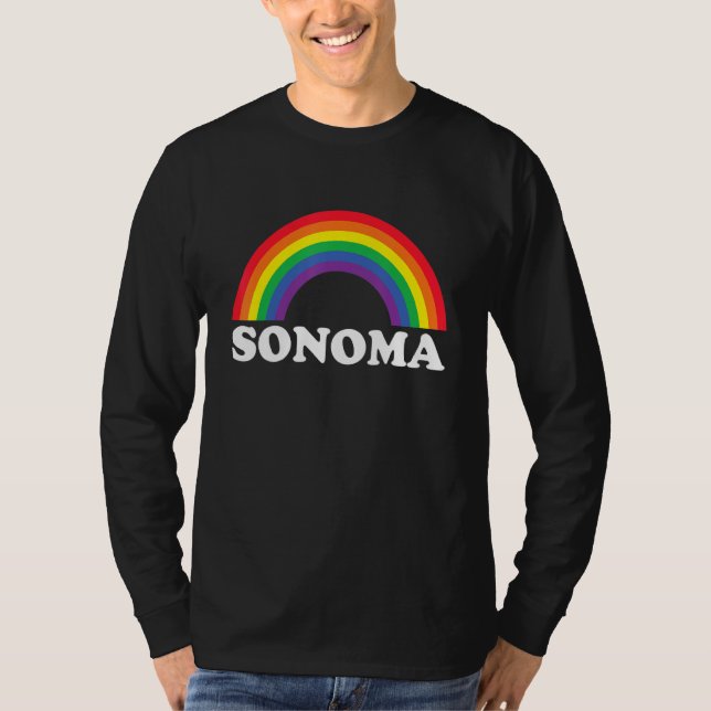 Camiseta Sonoma Rainbow LGBTQ Gay Pride Lesbians Queer (Anverso)