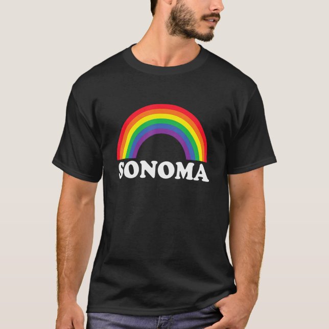 Camiseta Sonoma Rainbow LGBTQ Gay Pride Lesbians Queer (Anverso)