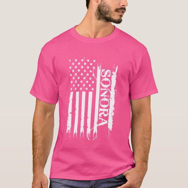 Camiseta Sonora Estados Unidos con bandera estadounidense e (Anverso)