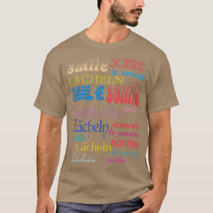 Camiseta sonreír en diferentes idiomas