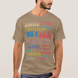 Camiseta sonreír en diferentes idiomas
