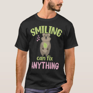 Camiseta Sonreír puede arreglar cualquier cosa Quokka sonri