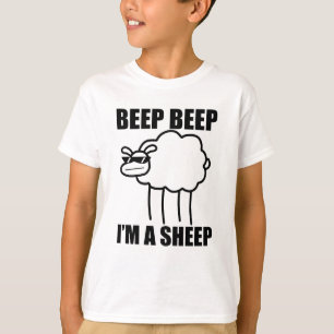Camiseta Sonría. Sonría. Soy una oveja. Dije pitido pitido