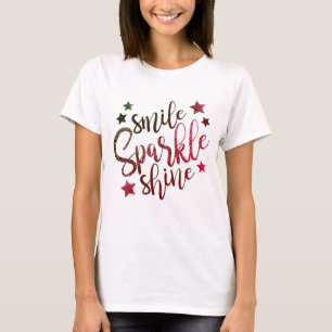 Camiseta Sonríe, Brilla & Resplandece en Tonos de Gradiente