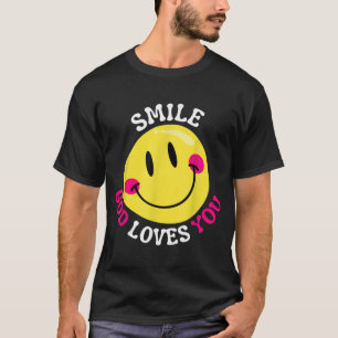 Camiseta Sonríe Dios te ama la fe feliz amor Jesucristo