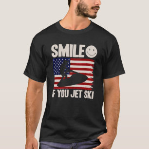 Camiseta Sonríe en Jet Ski si tienes Jet Ski Bandera Americ