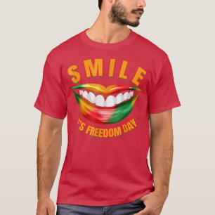Camiseta Sonríe es el Día de la Libertad, la mujer afronegr