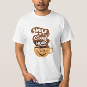 Camiseta Sonríe es hora de café, citas de café divertidas