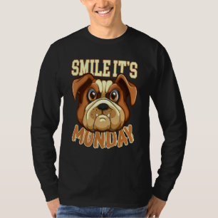 Camiseta Sonríe es lunes un perro de cerdo