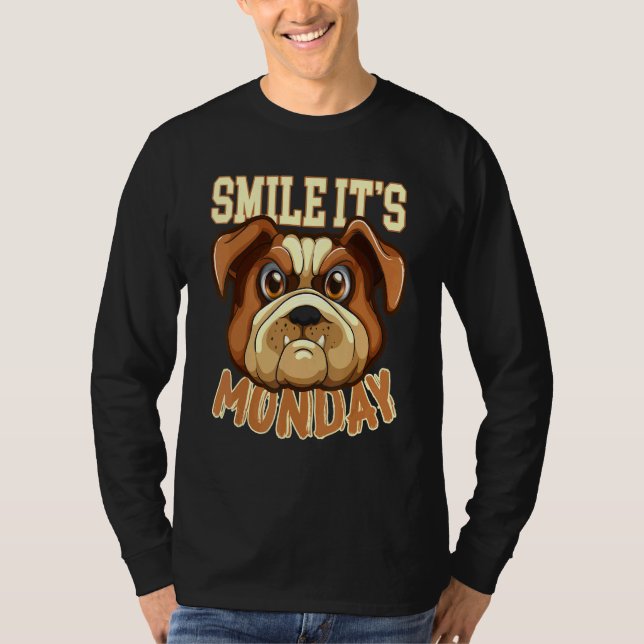 Camiseta Sonríe es lunes un perro de cerdo (Anverso)