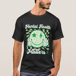 Camiseta Sonríe Feliz Cara, Flor, Salud Mental Consciente