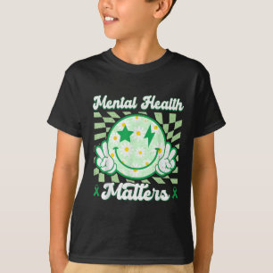 Camiseta Sonríe Feliz Cara, Flor, Salud Mental Consciente