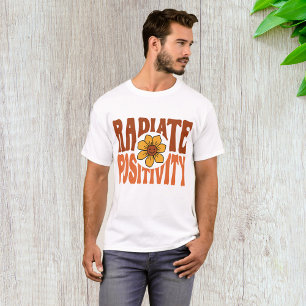 Camiseta Sonríe Flor Retro Radiar Positividad
