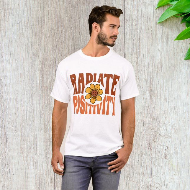 Camiseta Sonríe Flor Retro Radiar Positividad (Subido por el creador)