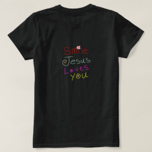 Camiseta «Sonríe Jesús te ama» cita cristiana