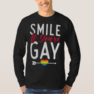 Camiseta Sonríe si eres un orgullo gay bisexual para lesbia