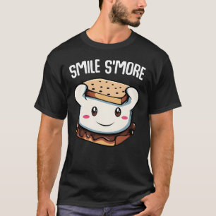 Camiseta Sonríe Un Poco Más Malvaviscos Lindos Fuego De Cam