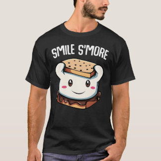 Camiseta Sonríe Un Poco Más Malvaviscos Lindos Fuego De Cam