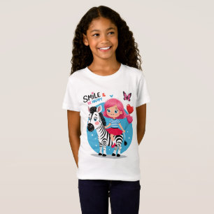 Camiseta Sonríe y sé feliz: mantente positivo y haz lo mejo