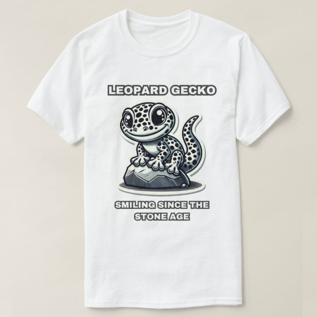 Camiseta Sonriendo a leopardo gecko desde la edad de piedra (Diseño del anverso)