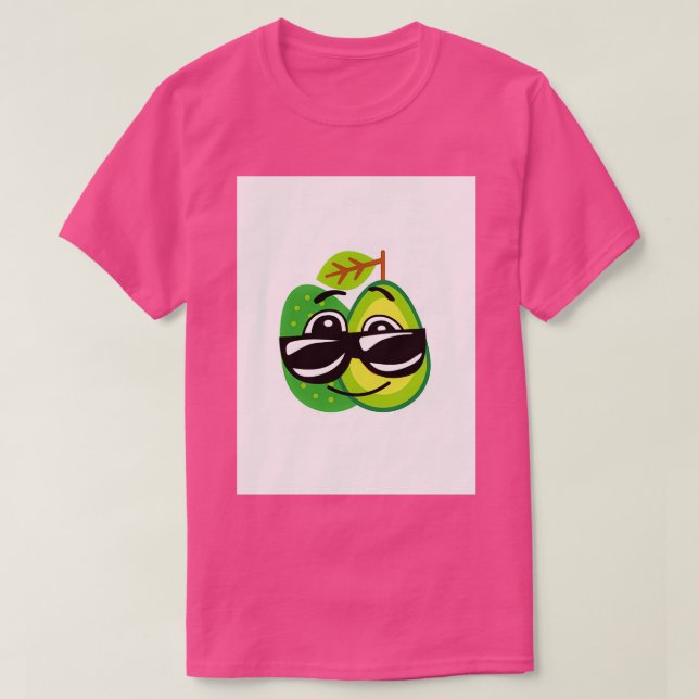 Camiseta Sonriente aguacate con gafas de sol sobre (Diseño del anverso)