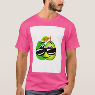 Camiseta Sonriente aguacate con gafas de sol sobre