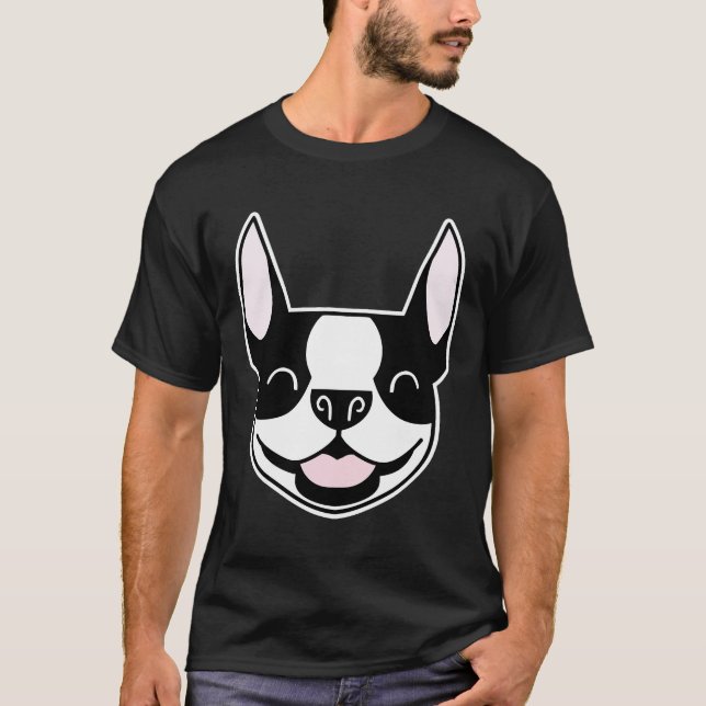 Camiseta Sonriente Boston Black And White Bold Boston Silho (Anverso)
