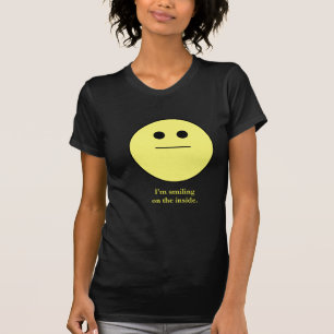 Camiseta sonriente-cara que no sonríe "estoy sonriendo en