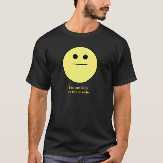 Camiseta sonriente-cara que no sonríe "estoy sonriendo en