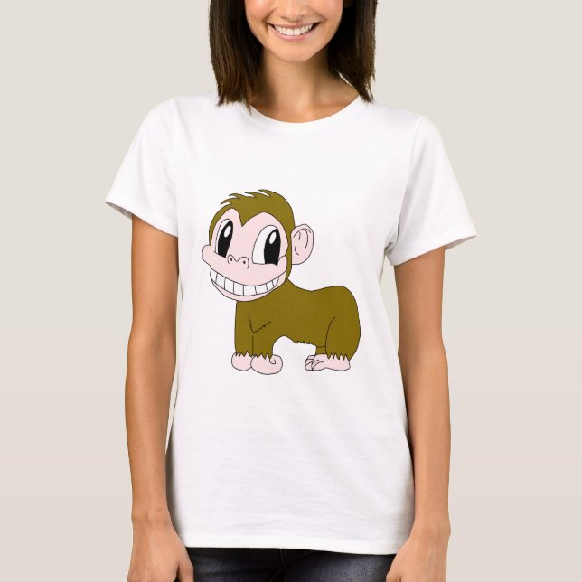 Camiseta sonriente de la mujer del chimpancé (Anverso)