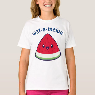 Camiseta sonriente de la sandía de Kawaii