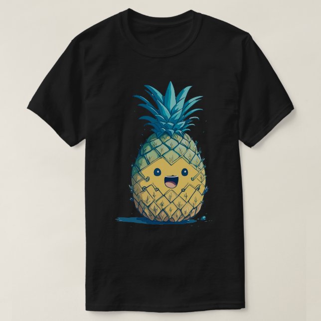Camiseta Sonriente de piña mate (Diseño del anverso)