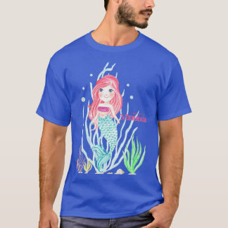 Camiseta Sonriente de sirena de pelo rosa