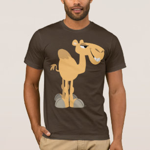 Camiseta sonriente del camello del dibujo animado