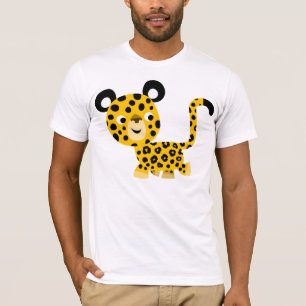 Camiseta sonriente del leopardo del dibujo animado
