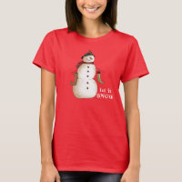 Camiseta sonriente del muñeco de nieve