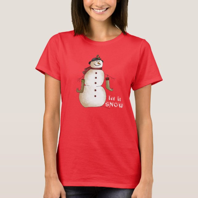 Camiseta sonriente del muñeco de nieve (Anverso)