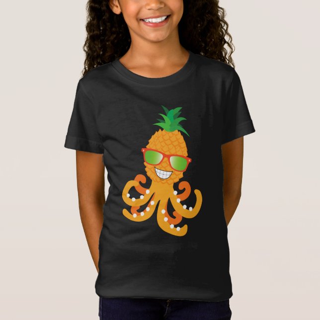 CAMISETA SONRIENTE DIVERTIDO PINEAPPLE TROPICAL EXÓTICO OCT (Anverso)
