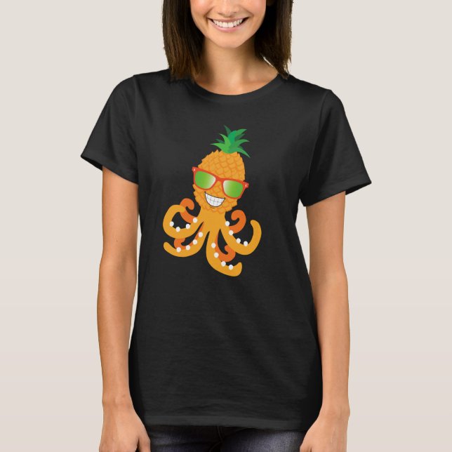 CAMISETA SONRIENTE DIVERTIDO PINEAPPLE TROPICAL EXÓTICO OCT (Anverso)