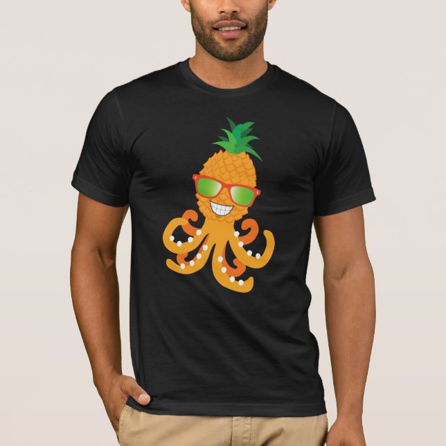 CAMISETA SONRIENTE DIVERTIDO PINEAPPLE TROPICAL EXÓTICO OCT (Anverso)