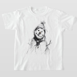 Camiseta Sonriente feliz hombre de nieve