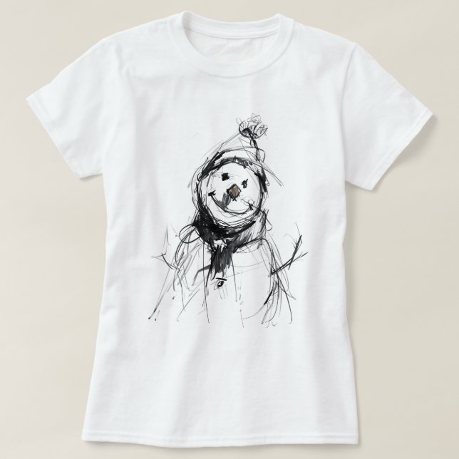 Camiseta Sonriente feliz hombre de nieve (Diseño del anverso)