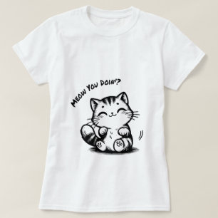 Camiseta Sonriente gitano delgado: dulce gato tee